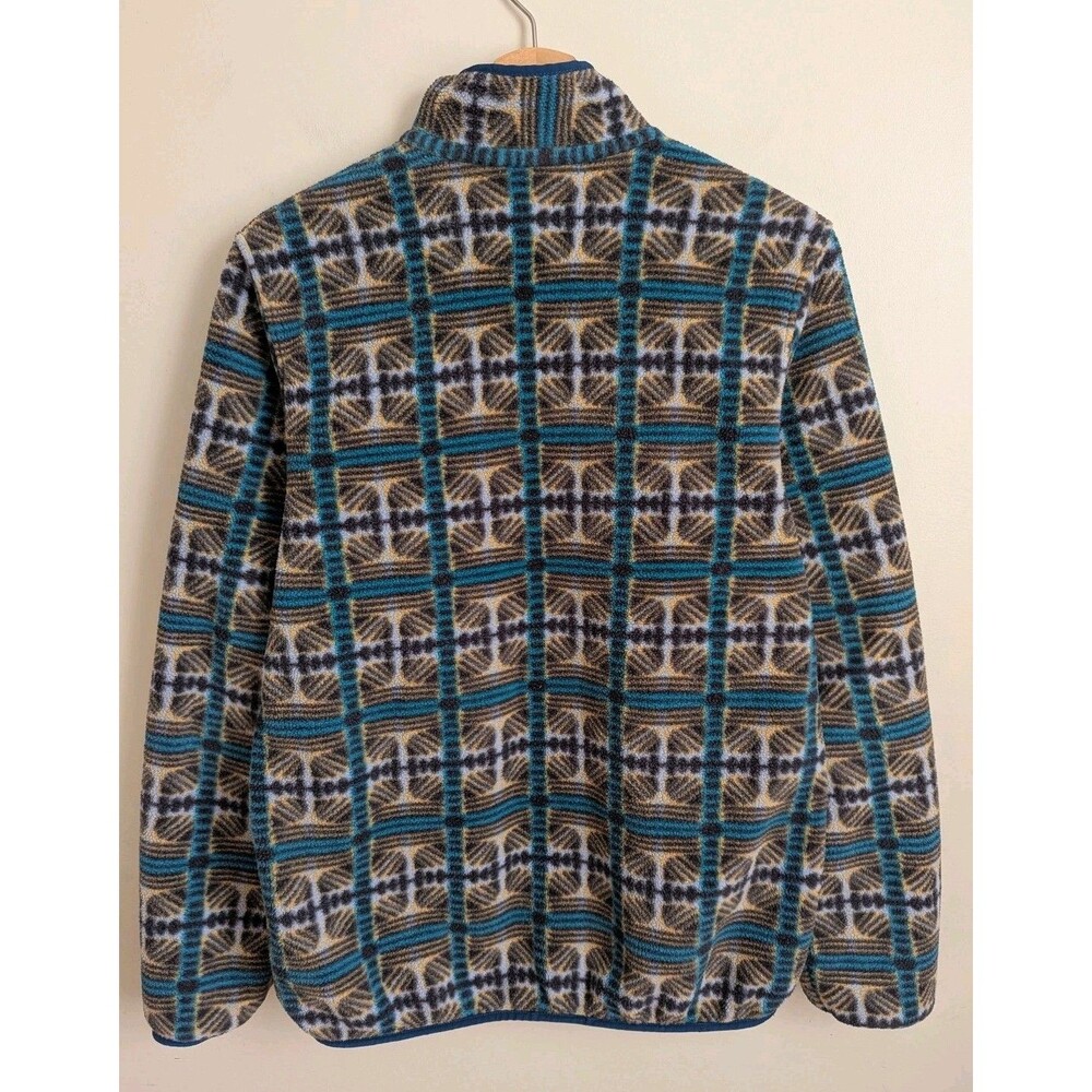 Patagonia Synchilla Snap T Womens M Pullover Fleece Turquoise Blue Print *Read* - Picture 2 of 11